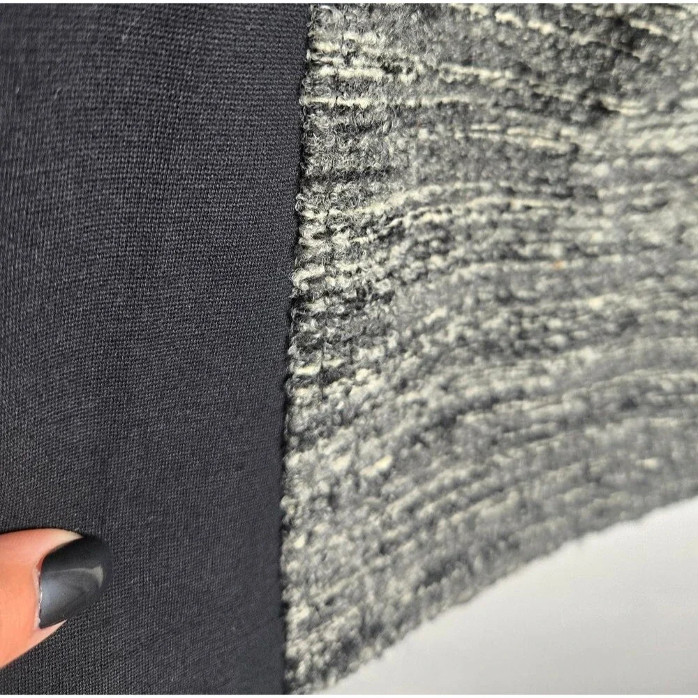 Ann Taylor Wool Tweed Colorblock Pencil Skirt Black Gray Corpcore Women's Size 8